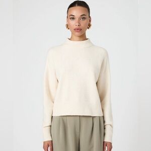 French Connection‎ Vhori Mock Neck Sweater In Oatmeal Mel Women’s Size Medium